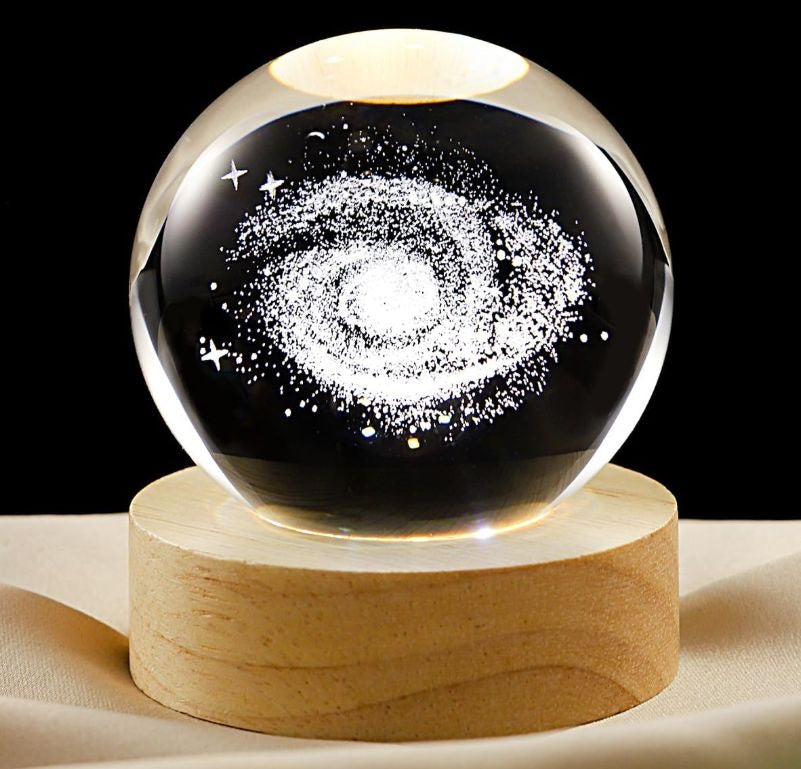 3D Galaxy Crystal Ball Night Light