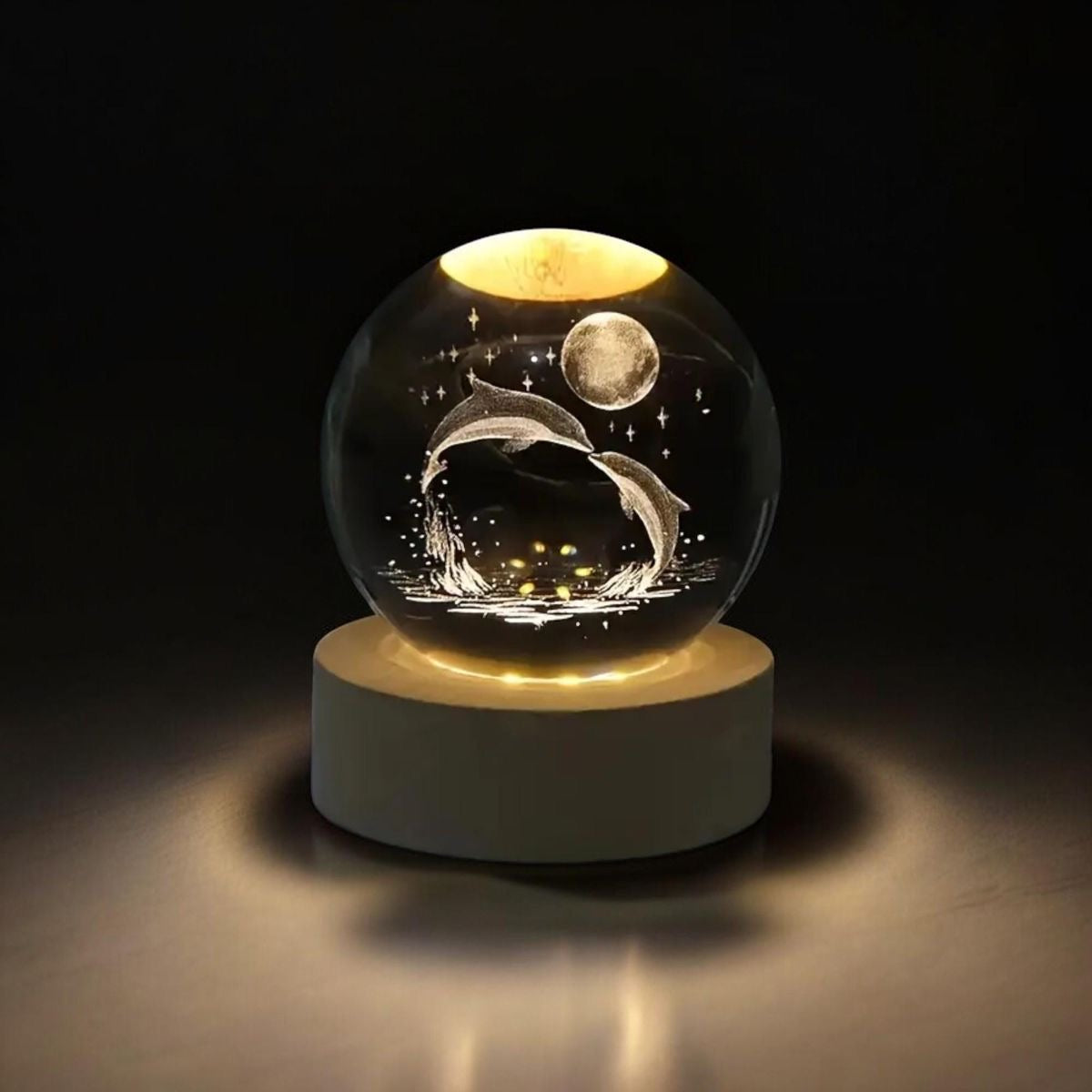 MOON NIGHT LAMP DOLPHINS