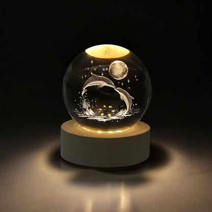 MOON NIGHT LAMP DOLPHINS