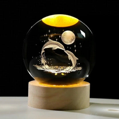 MOON NIGHT LAMP DOLPHINS
